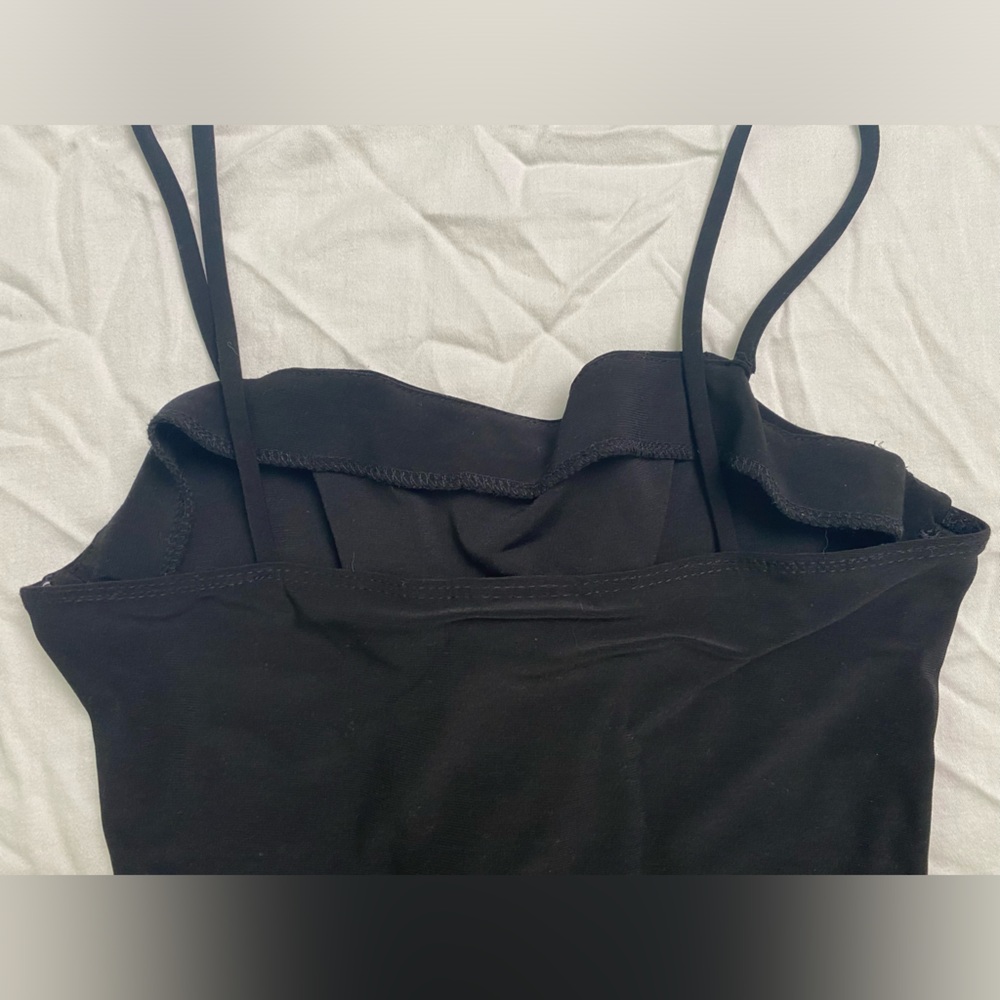 Rave medium Black Vintage Made in USA Strappy Front Top - Picture 11 of 11